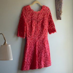 NWT Hot Pink Floral Lace Romper WITH POCKETS ⚡️